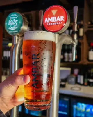 Our new, exclusive draught beer, Ambar, is brewed in Zaragoza. Lower in alcohol at just 3.4%, but high in flavour using fresh hops, it's balanced, refreshing and lightly bitter. Perfect for a summer drink on the terrace. Salud!